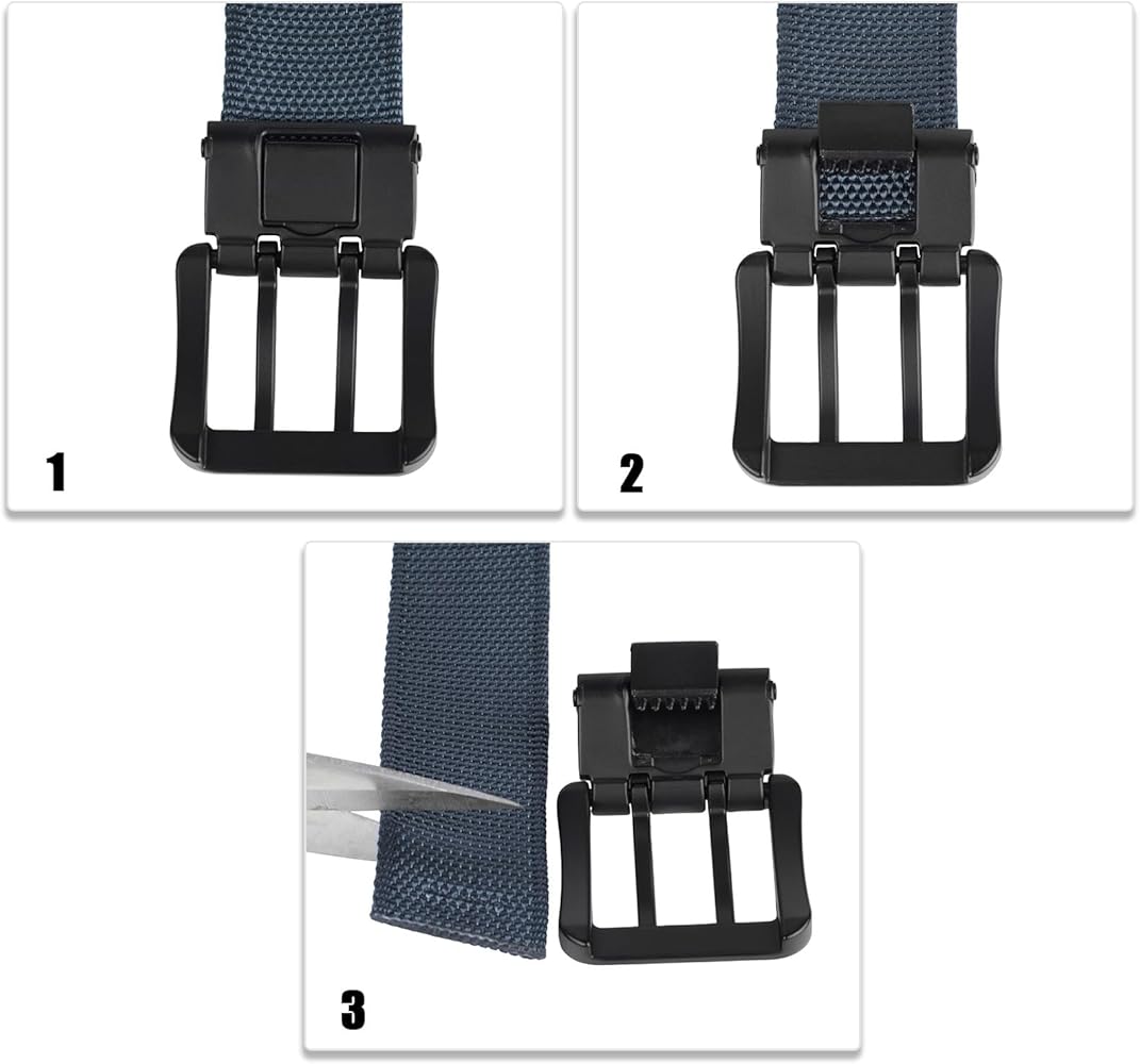 Sportmusies Men's Nylon Military Tactical Belt Double Pin Buckle